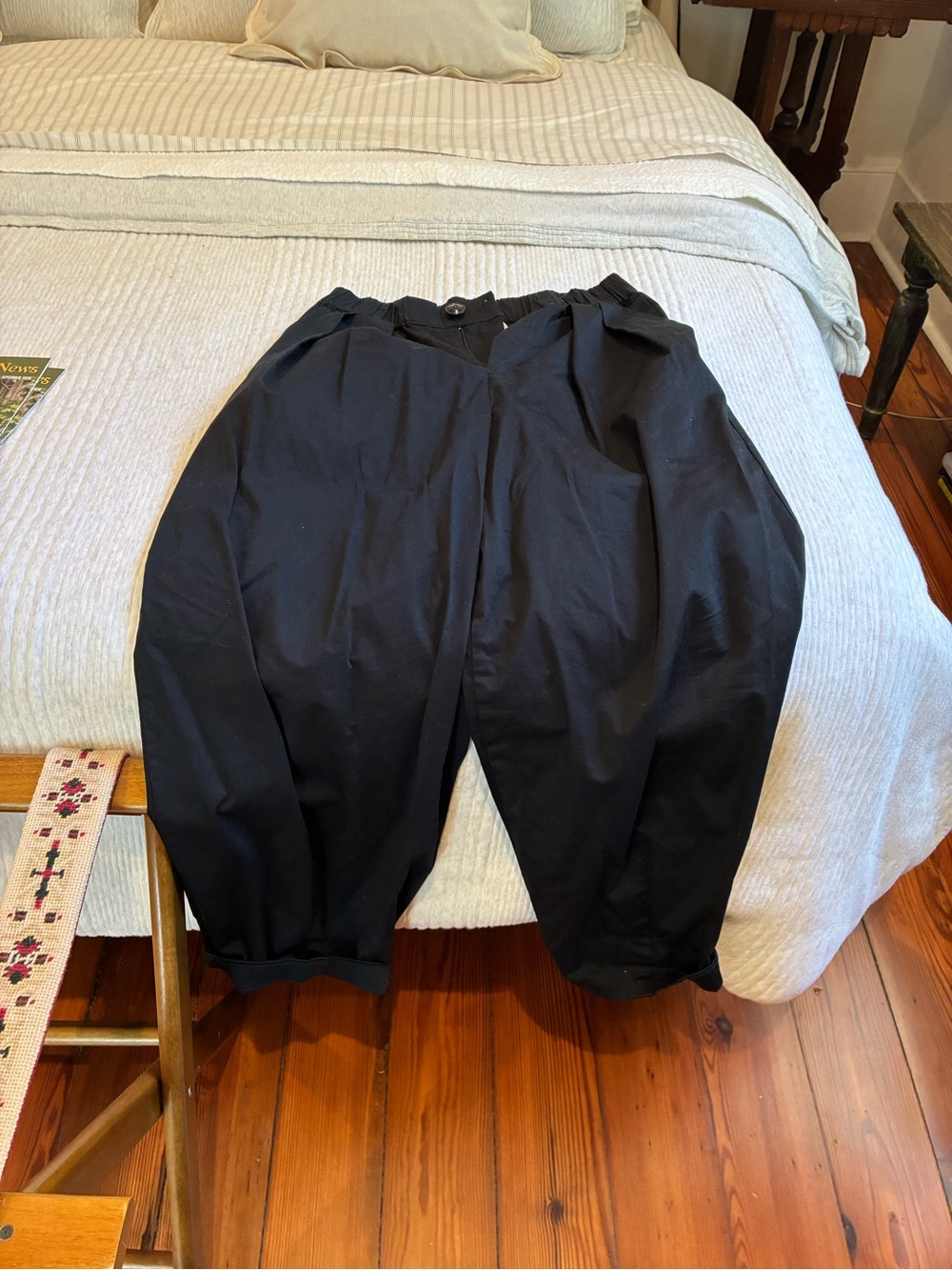 Maeve Black Relaxed Pleated Chinos